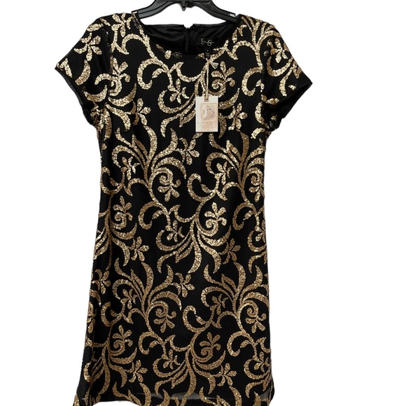 Jessica Simpson Black and Gold Sequin
Shift Dress size 4 - Picture 13 of 15